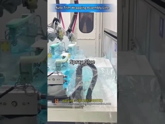 ऑटोमोटिव ट्रिम रैपिंग लाइन रोबोटिक ग्लूइंग, ओवन एक्टिवेशन और हॉट प्रेस लैमिनेशन के साथ