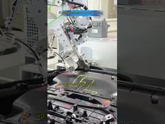 कार दरवाज़ा पैनल असेंबली लाइन: स्पंज स्ट्रिप्स दबाना → हॉट रिवेटिंग वेल्डिंग → पेंच कसना